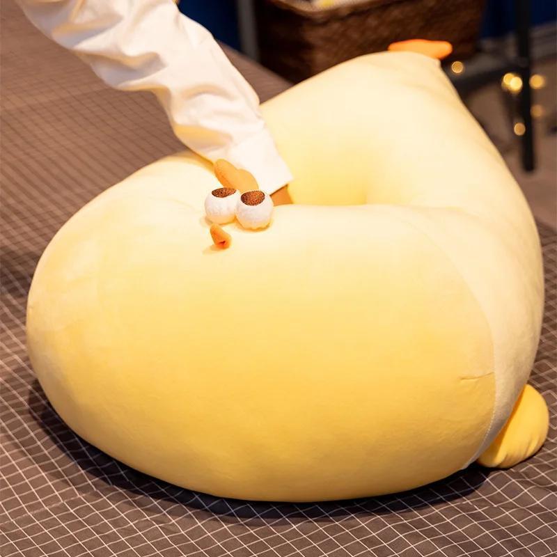 Kawaii Chubby Chicken Plush Toy Soft Plush Stuffed Animal Yellow Chicken Pillow Room Sofa Cushion Decoration Birthday Gift