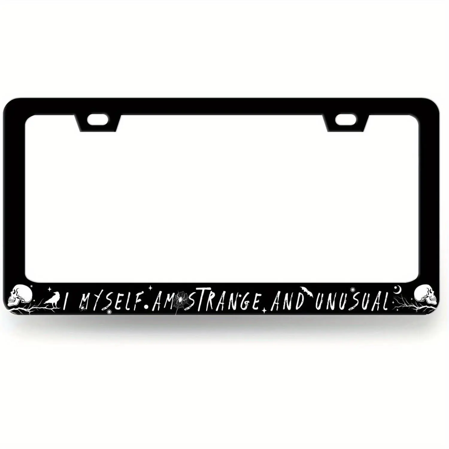 Funny Unusual Look Custom Stainless Steel License Frame - 12.2x6.3in Plate Holder, Fits Front/Rear License Plates, Durable Car Exterior Accessory, Includes Mounting Screws for Men