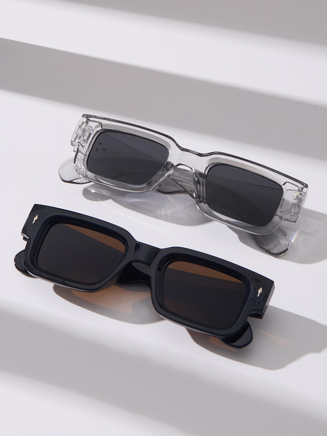 Square Frame Trendy Casual Sunglasses, Lightweight Durable UV Sun-Protective Sporty Shades for Women and Men, Travel Essentials and Back-to-School Gifts, High Quality Sunglasses for Fall Outdoor, Great His & Hers Gifts