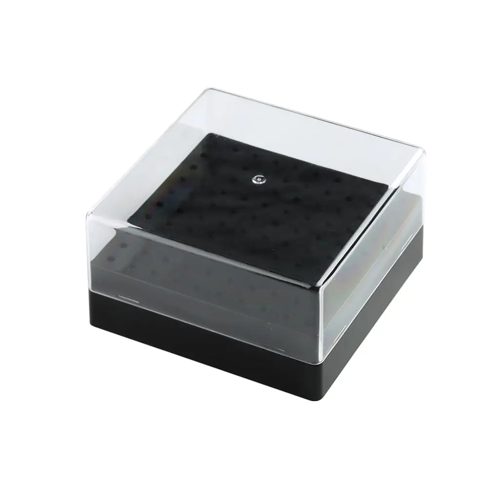 Drill Bits Holder 100 Holes Slot Empty Organizer Box | Black Storage Display Case for  Drill Bit Grinding Heads Cleaner Brush Dust-proof Manicure Tool Container for Salon