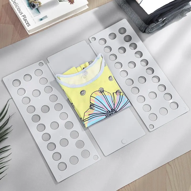 18.8x15.7 Inch Clothes Folding Board, Efficient Storage Tool for Small Spaces, Durable Plastic Shirt Folder, Compact Clothing Organizer