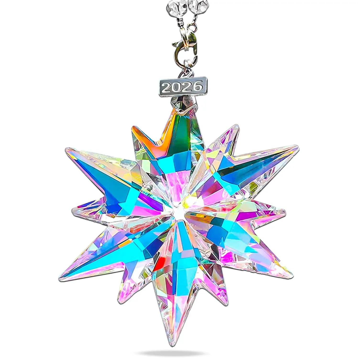 2026 Annual Christmas Ornaments Crystal Snowflake Star, Sparkly Crystal Ornaments for Christmas Tree, Beautiful Christmas Ornaments for Women Girlsfidget toys