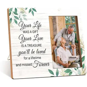 Memorial Photo Frame - Your Life Was A  Sympathy Condolence  Picture Frame - Bereavement Gifts For Loss Of Loved  - In Loving Memory Greenery Frame Favors -B22