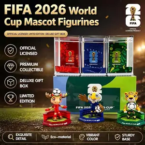 【FIFA Licensed 】2026 FIFA World Cup Mascot Action Figure Set - Canada Maple, Mexico Zayu, USA Clutch (3 Pcs/Set, 6cm/2.36inch) Collectible Soccer Figurine Model Desktop Ornament Fan Gift