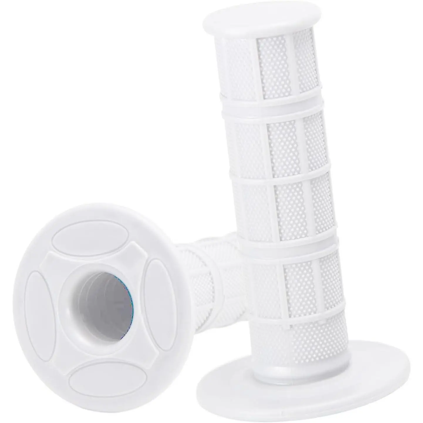 Universal 7/8" Motorcycle Hand Grips, White Soft Rubber Anti-Slip Handlebar Grips for Dirt Bike Scooter ATV Ebike, 11.7cm Length, 2 Pcs