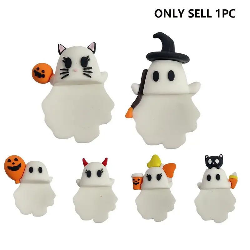 Ghostees Enchanted Phone Buddy, Cute Strong Adhesive Cling Decoration, Stick-On Halloween Ghost & Pumpkin Phone Topper for Smartphone, Peel-and-Stick Design Figurine All Models Phone Accessories, Cellphone Accessories