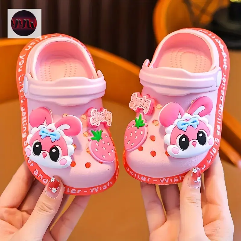 YYW1 Kids Cartoon EVA Ultra-Light Sandals - Cute Animal Design,-On Style, Breathable Round Toe Shoes Youngsters & Girls, Pink & Blue Patterns, Perfect Casual Attire, Sandals Youngster(Gift)