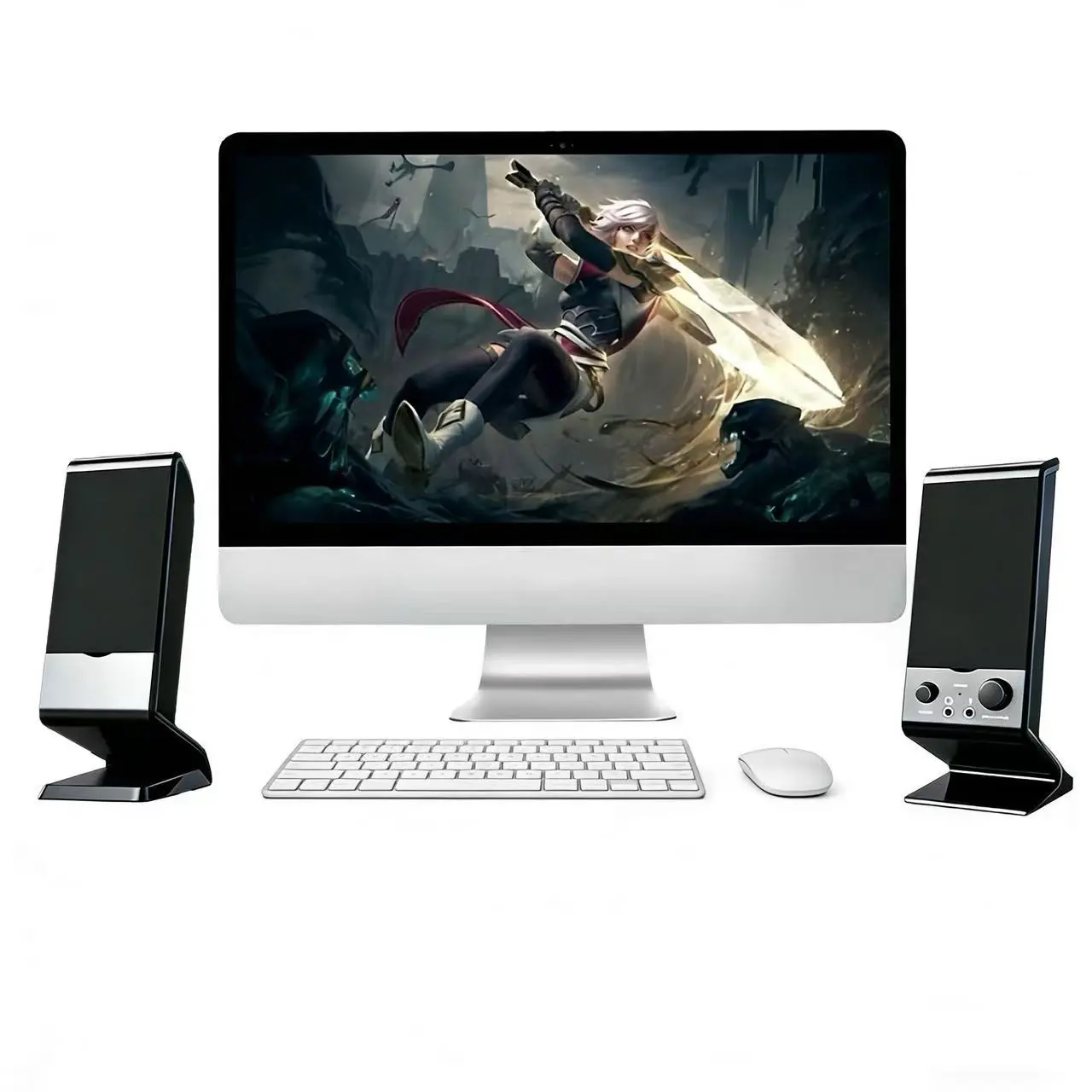 Computer wired Bluetooth desktop speaker, dual speakers, 360 ° surround sound, desktop speaker, high volume, suitable for office, gaming, watching movies, desktop audio, USB powered speaker, Pc Speaker, Speaker Stereo