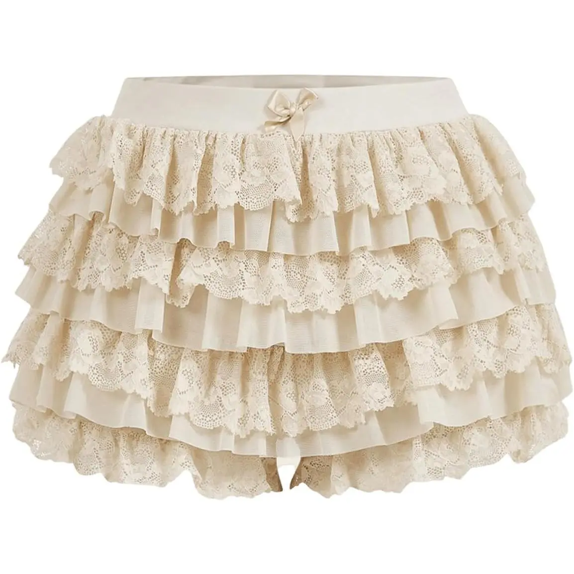 Women's Y2k Lace Lolita Ruffle Bloomers Elastic Waist Micro Boyshorts(Gift)