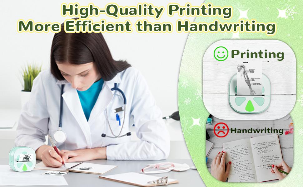 THE WELL KEPT Sticker Printer, Print Pods Mini Printer, Bluetooth Thermal Sticker Maker Machine with 3 Rolls Paper, Print Pod Mini Printers for iPhone, Impresora Portátil for Study Note, Journal, DIY, Kids Gift