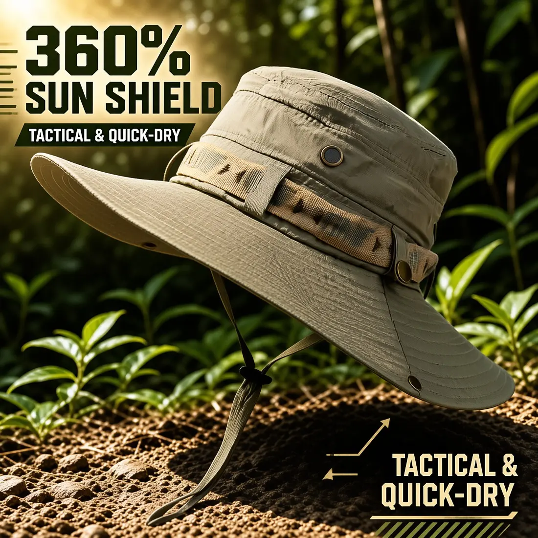 Men’s Wide Brim Bucket Hat, Breathable Mesh Fishing Sun Hat, Lightweight Polyester Outdoor Hat for Hiking, Camping, Beach Trips, Travel and Summer Adventures