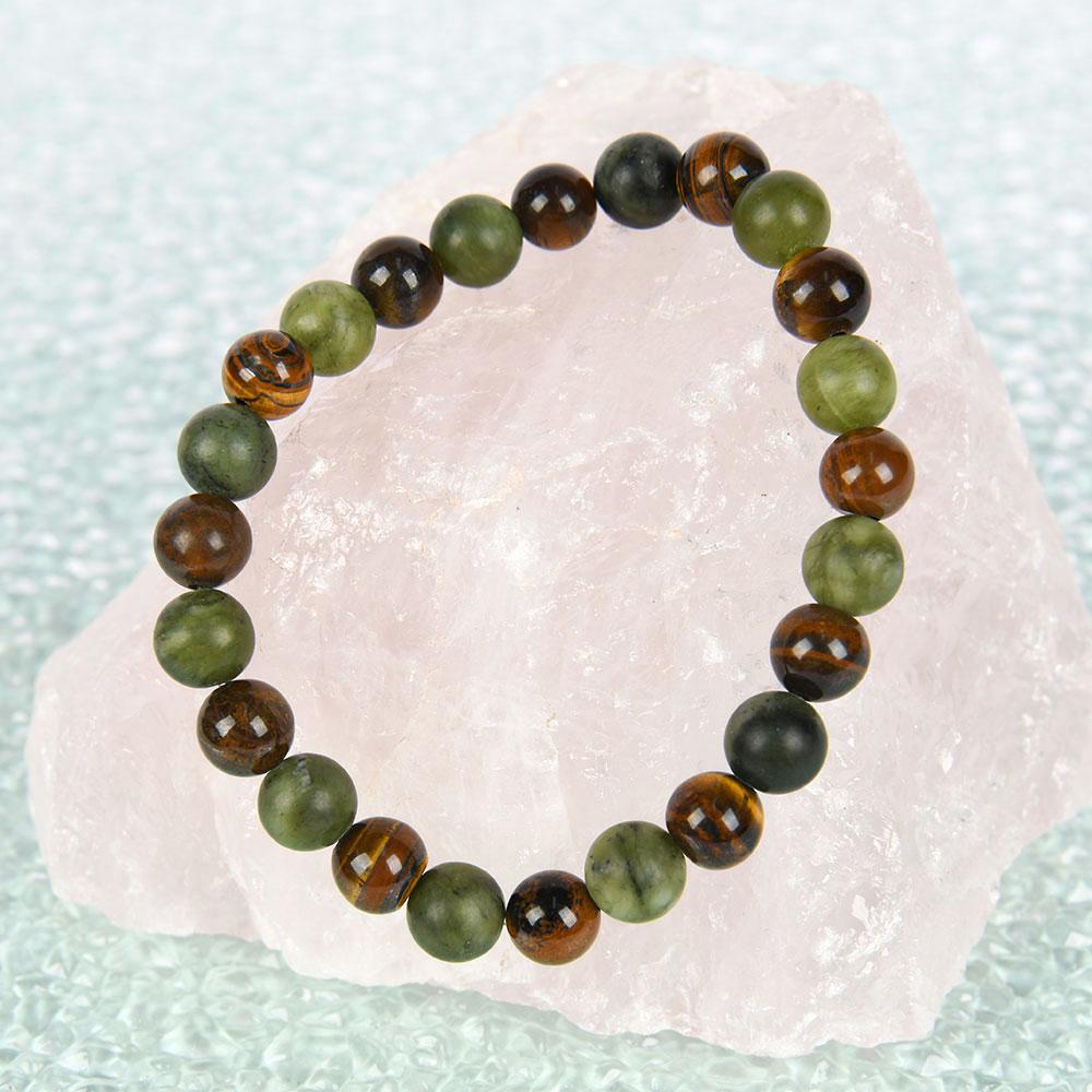 Tiger Eye Stone Bracelet Attracts Wealth, Ababusive Prosperity - Stretchable Artificial Jade Money Attraction Bracelet - Unisex Jewelry Gift bracelet Crystal bracelet Elastic Band Abundance Elasticity