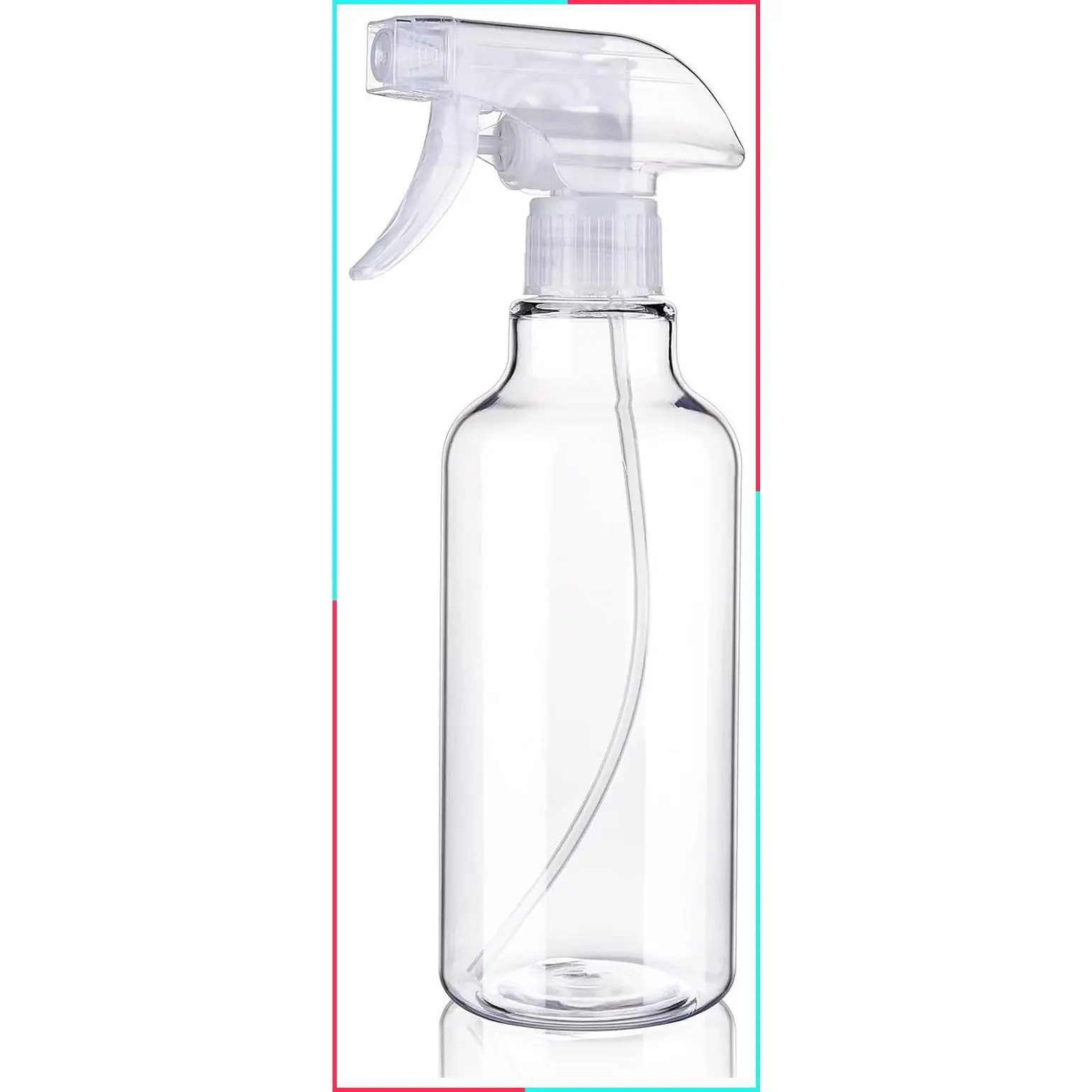 16.9oz/500ml Refillable Heavy Duty Plastic Spray Bottle (1 Pack) – Adjustable Mist/Stream Nozzle for Plants, Cooking, Hair Care & Household Cleaning