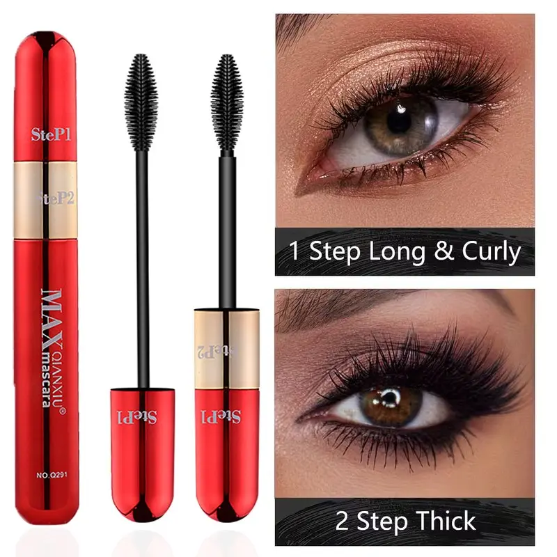 2-In-1 Dual-Use Magic Mascara, Volumizing Mascara, Adjustable Brush for Length & Volume, Waterproof Long Lasting, Smudgeproof, Tiktok Trend