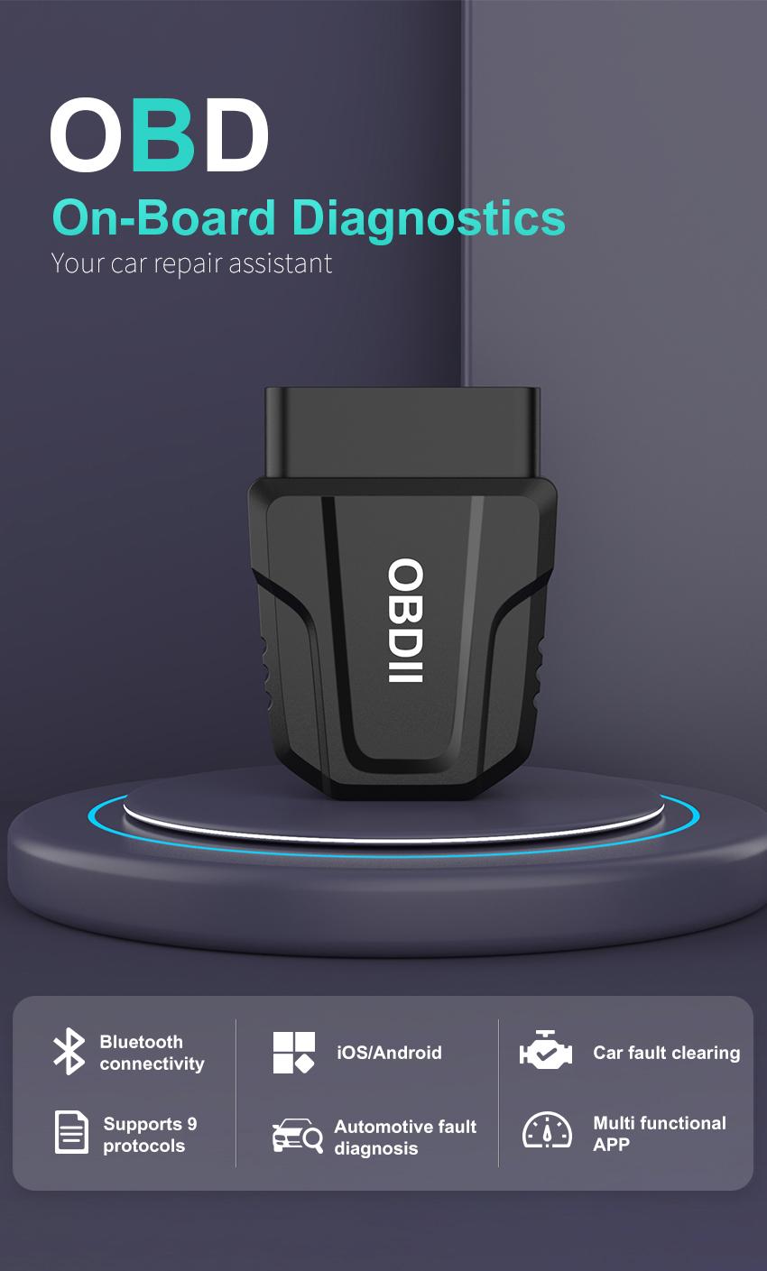 OBD2 Scanner Bluetooth Wireless Full System Diagnostic Tool, 8+ Hot Reset, Bi-directional Control for iOS & Android