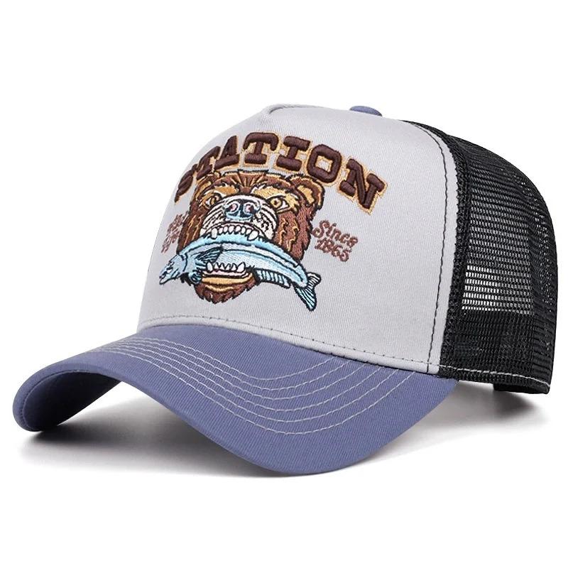 Hot Sale Unisex Summer Fishing Cap Breathable Mesh Trucker Hat Men Women Big Fish Fisherman Sports Snapback Hat Outdoor Cap