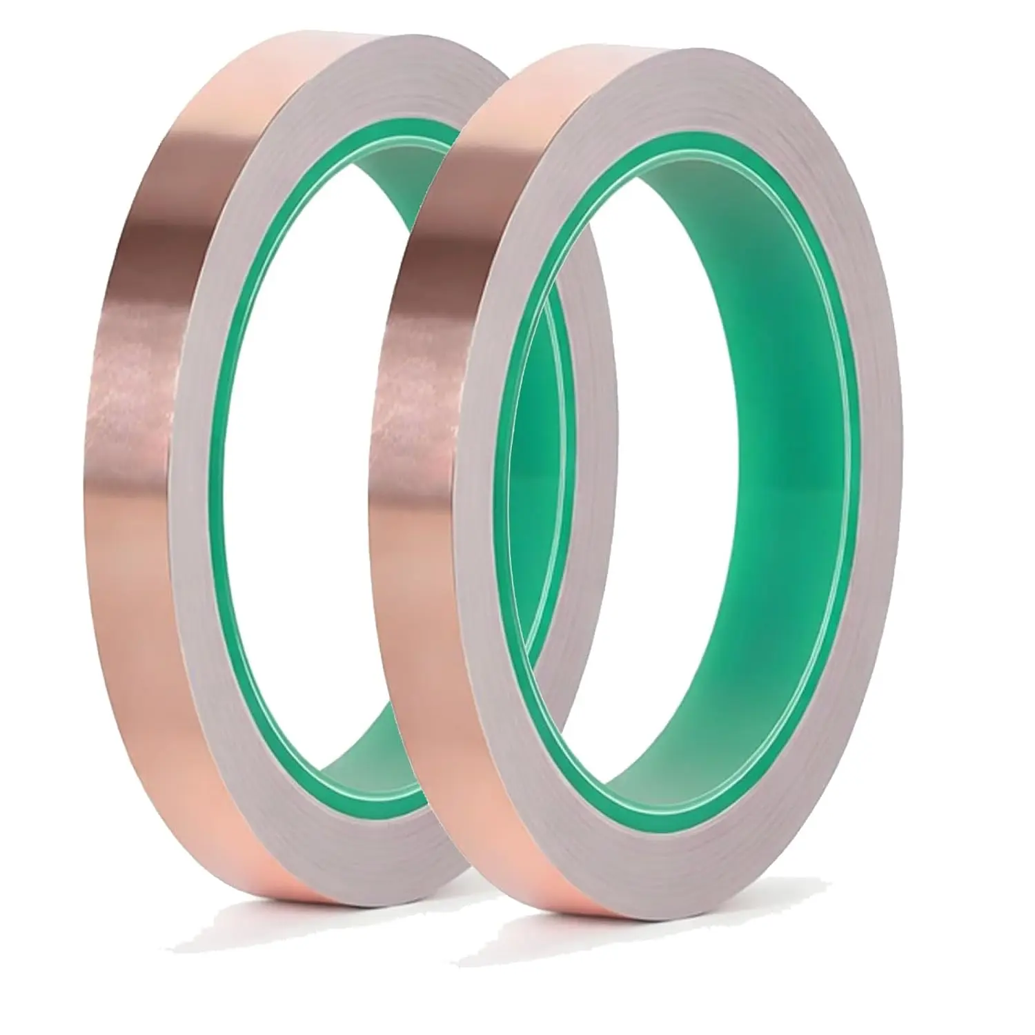 2 Rolls Copper Foil Tape, 1/4 Inch x 21.8 Yards Double-Sided Conductive Adhesive Copper Tape for EMI Shielding, Stained Glass, Paper Circuits, Soldering, Electrical Repairs and Grounding