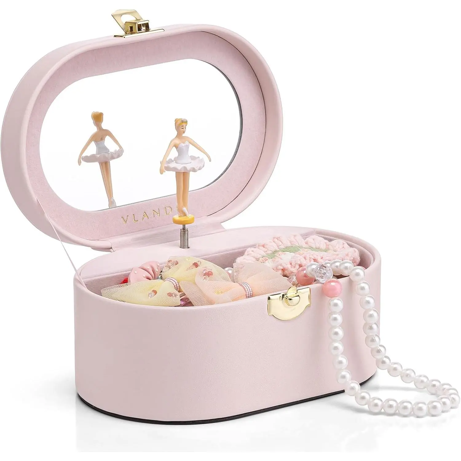 Musical Jewelry Box for Girls - Kid Music Box with Ballerina for Birthday Bedroom Decor - Birthday Gift for Girls Ages 4 5 6 7 8-12 Year Old - Pink