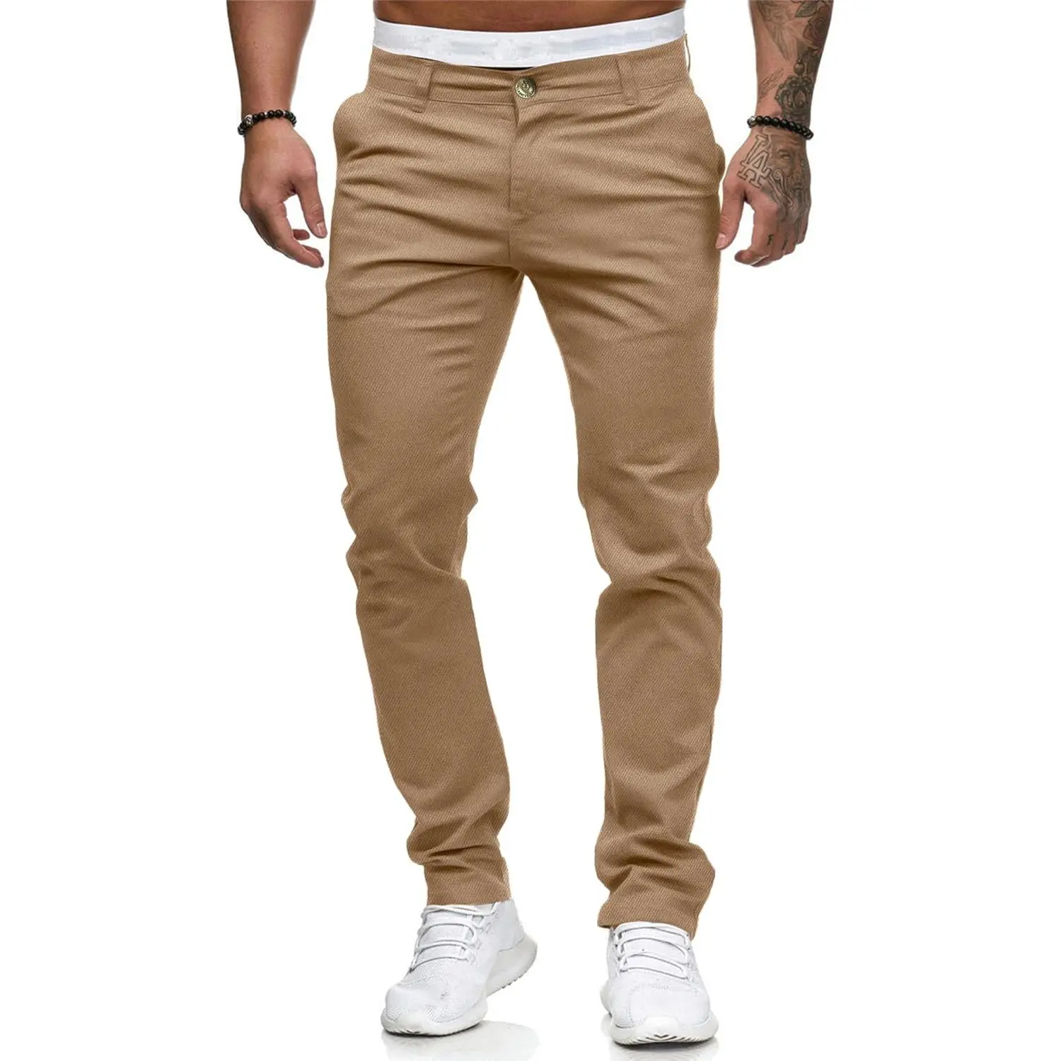 Men's Chinos Casual Dress Pants Slim Fit Skinny Stretch Lightweight Comfort Slacks