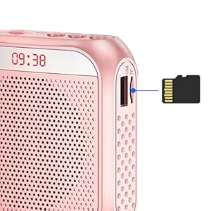 Portable Voice Amplifier for Teachers, 2200mAh Rechargeable Personal Amplifier Mic PA System Headset Microphone with Speaker for Teachers, Training, Meeting, Tour Guide, Yoga, Classroom (Rose)