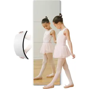 4 Pcs 12"x12" Full Length Kids Safety Shatterproof Acrylic Plexiglass Wall Mirror for Bedroom Door Closet Home Gym Workout