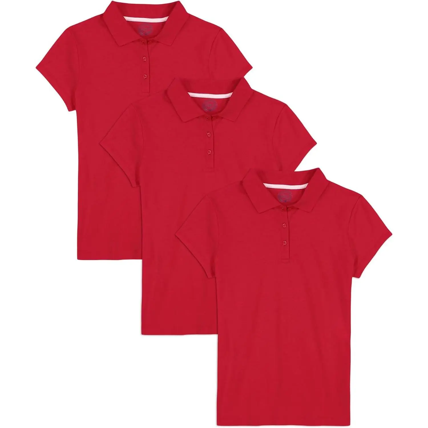 Girls' School Uniform Multipack Short Sleeve Soft Jersey Polo ShirtsGift