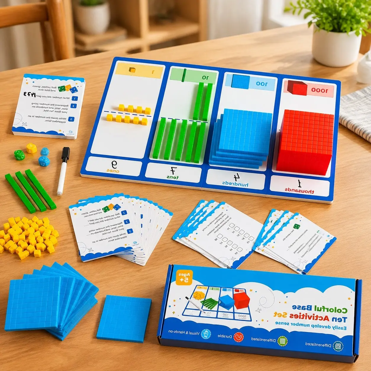 141 PCS Base Ten Blocks for Math - Place Value Number CubesGift
