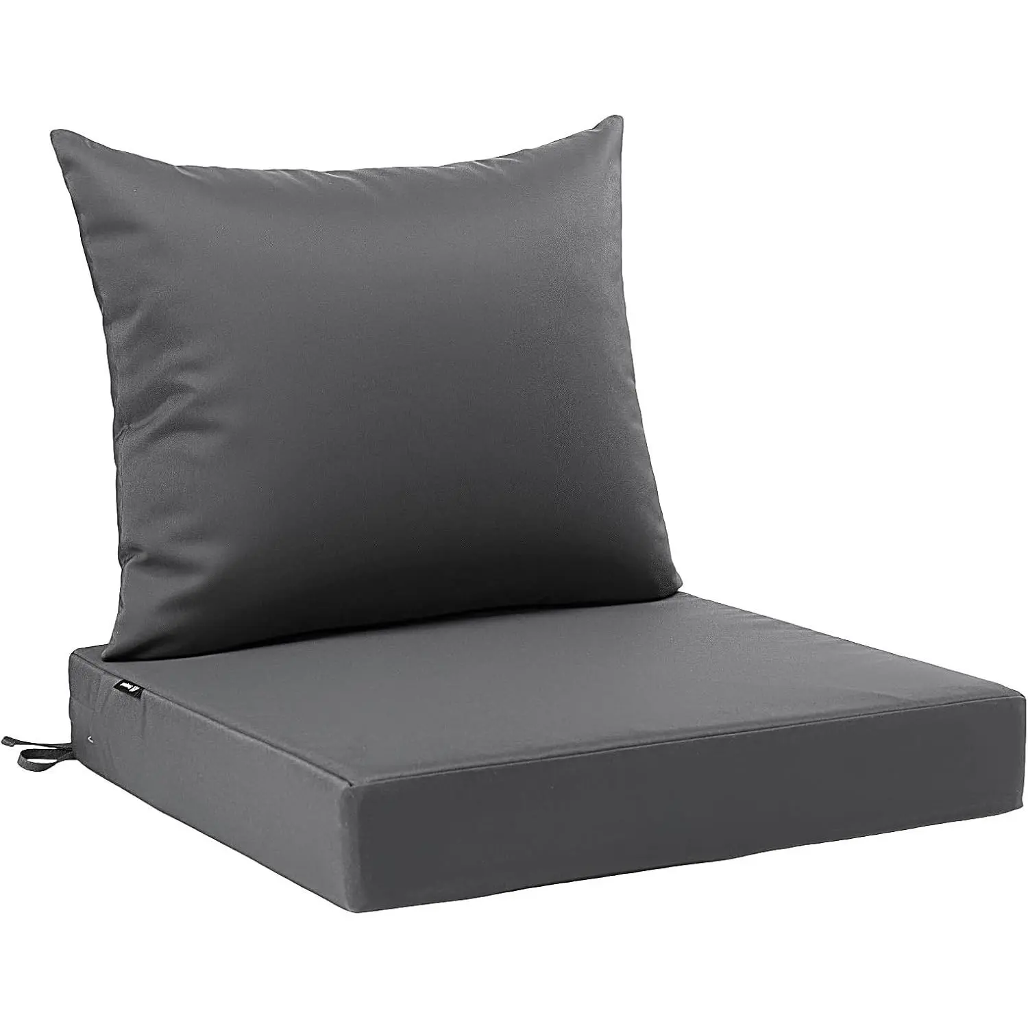 Outdoor Seat Cushion Set 24 x 24 Inch Waterproof & Fade Resistant Patio Furniture Cushions with Removable Cover Deep Seat & Back Cushion with Tie Straps for Chair Sofa Couch