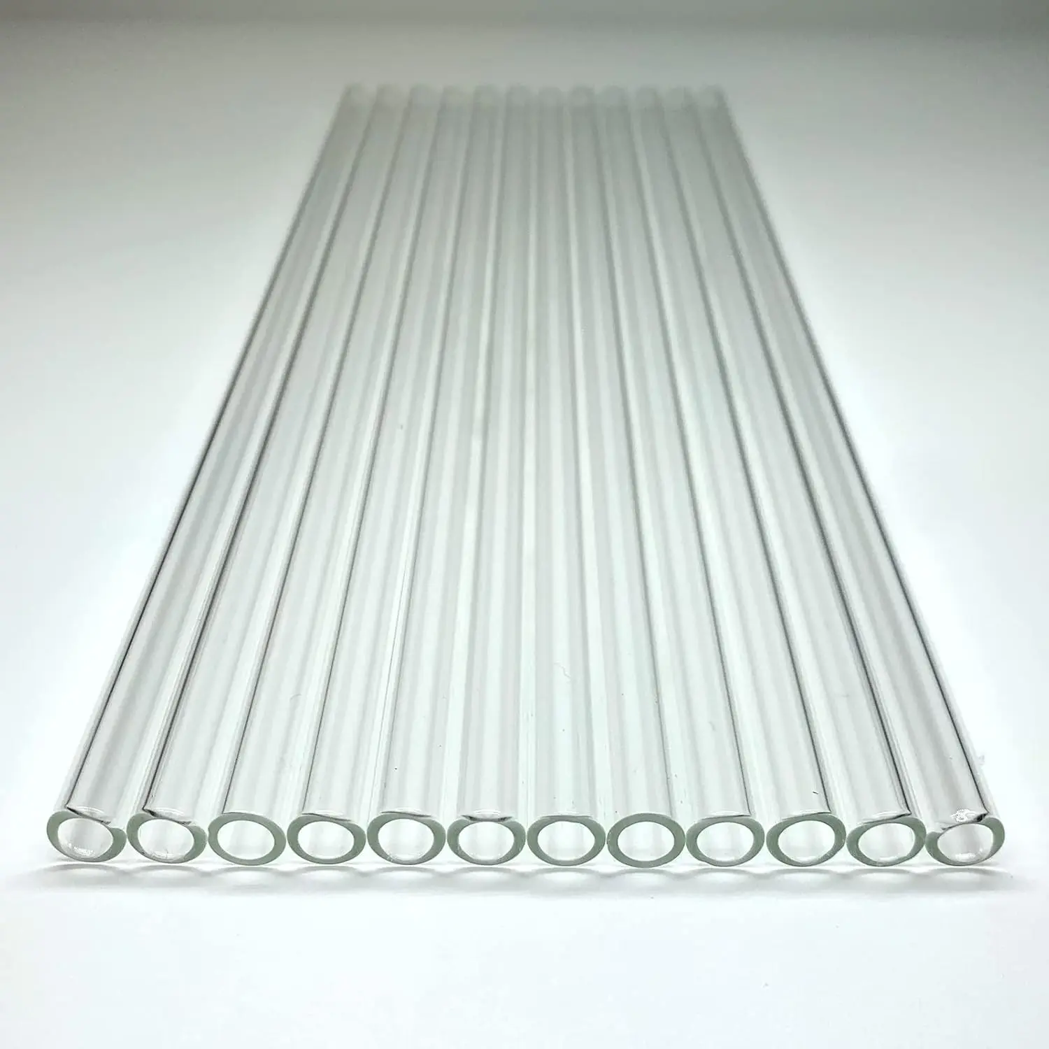 Glass Tubes 12 Piece, Reusable Glass Straws 12 Inch Long, OD 10 mm, Thickness 1.5 mm, Industrial Borosilicate Glass Tubing for Tall Cups (10mm-12IN-Clear)