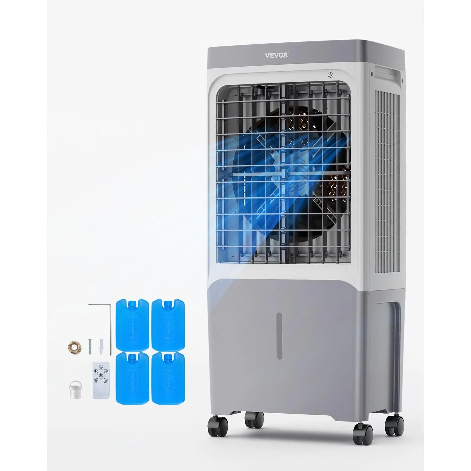 【DealsForYouDays】VEVOR Evaporative Air Cooler, 1800 CFM with 6.8 Gallon Water Tank Swamp Cooler, Portable Cooling Fan with Remote Control, 12H Timer, 4 Ice Boxes, Quiet Operation, 3 Wind Speeds for Outdoor Indoor Use