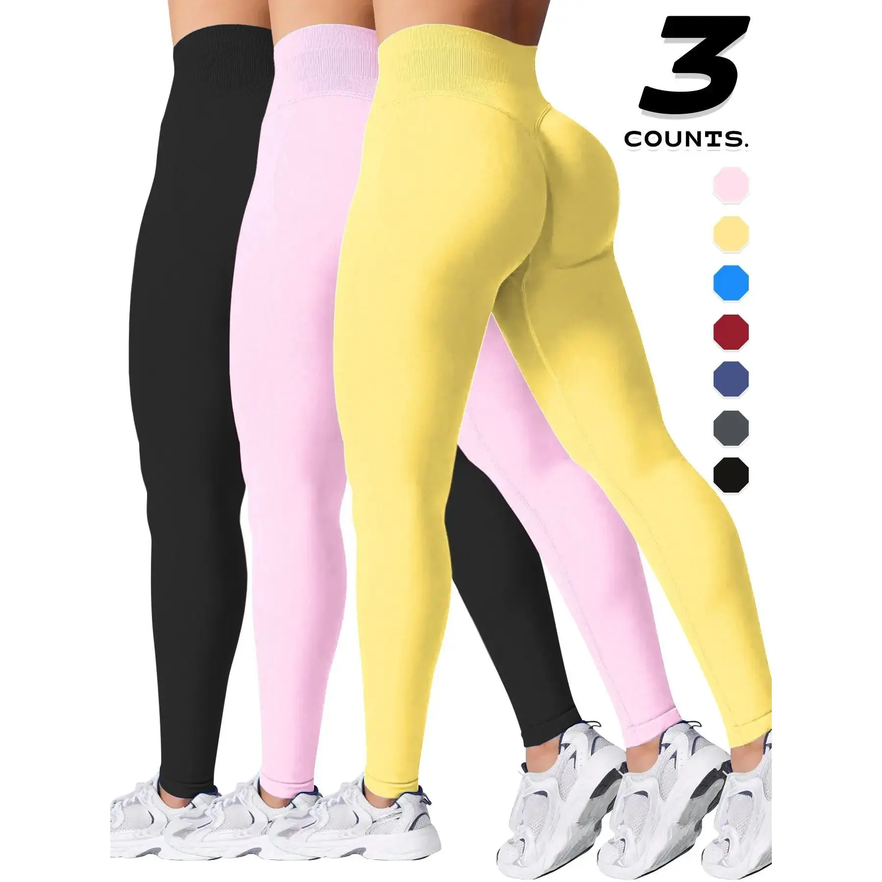 Women's High-Waisted Yoga Pants Set, Skinny Yoga Bottoms, Activewear Bottoms, Tight Fitting Pants, Soft Breathable Sports Wear, Fitness Clothes, Suitable for Gym and Daily Use, Multiple Colors Available
