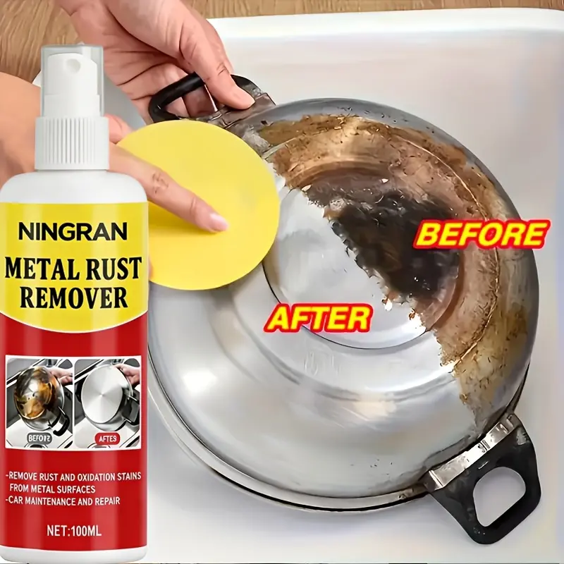 Powerful Rust Remover and Anti-Rust Spray 100ml - Fast-Penetrating Formula - Key Spray Nozzle Design, Effectively Removes Rust and Oxidation Stains from Metal Surfaces - Automotive Maintenance and Repair Spray, 100ml Easy-to-Use Bottle