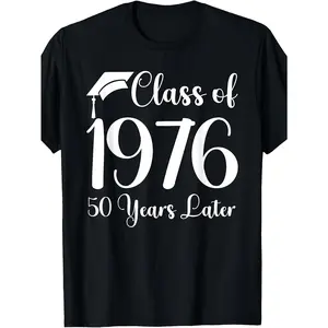 1976 Class Reunion T-shirt - 50-year retro alumni shirt, suitable for alumni events, vintage crew neck T-shirt with 1976 print, cotton graphic tees, good graphic tees, summer graphic tees