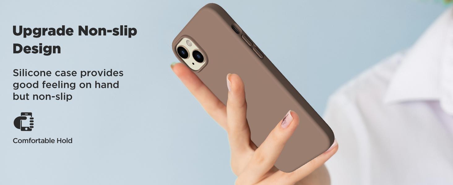 Compatible with iPhone 14 Case, Liquid Silicone Case [with 2X Screen Protectors], Full Body Shockproof Protective Cover Slim Thin Phone Case for iPhone 14 6.1 inch, Stone