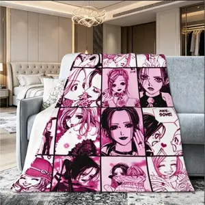 Nana Anime Flannel Throw Blanket for Kids & Adults, Soft Plush Air Conditioning Blanket, Cozy Travel Blanket for Bedroom Living Room Sofa Office, Lightweight All Season Bedding, Family Gift for Father's Day, Thanksgiving, Valentine's Day, Birthday,