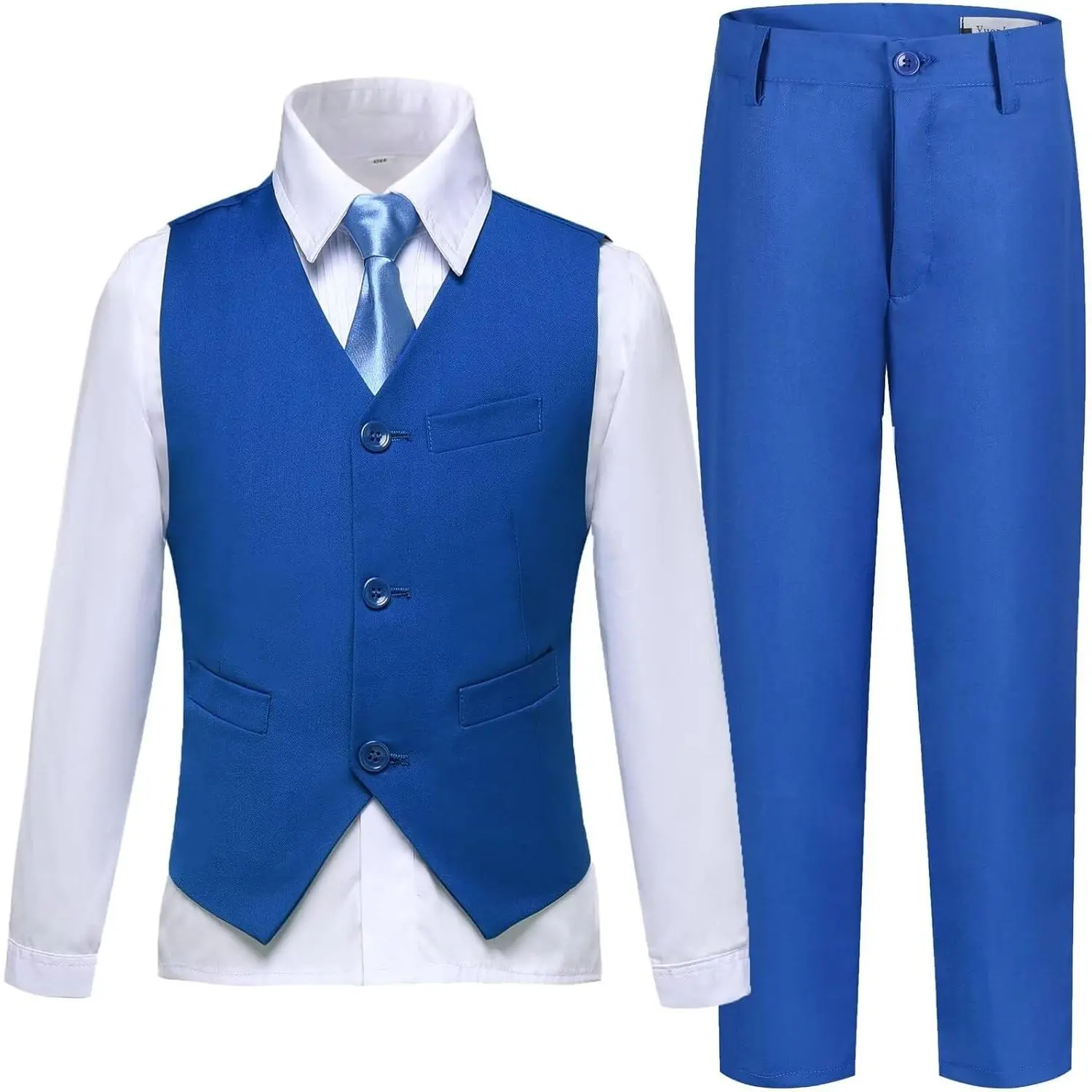 Boys Tuxedo Suit Toddler Kids Vest Pants Set Ring Bearer Outfit Formal Dress Clothes(Gift)