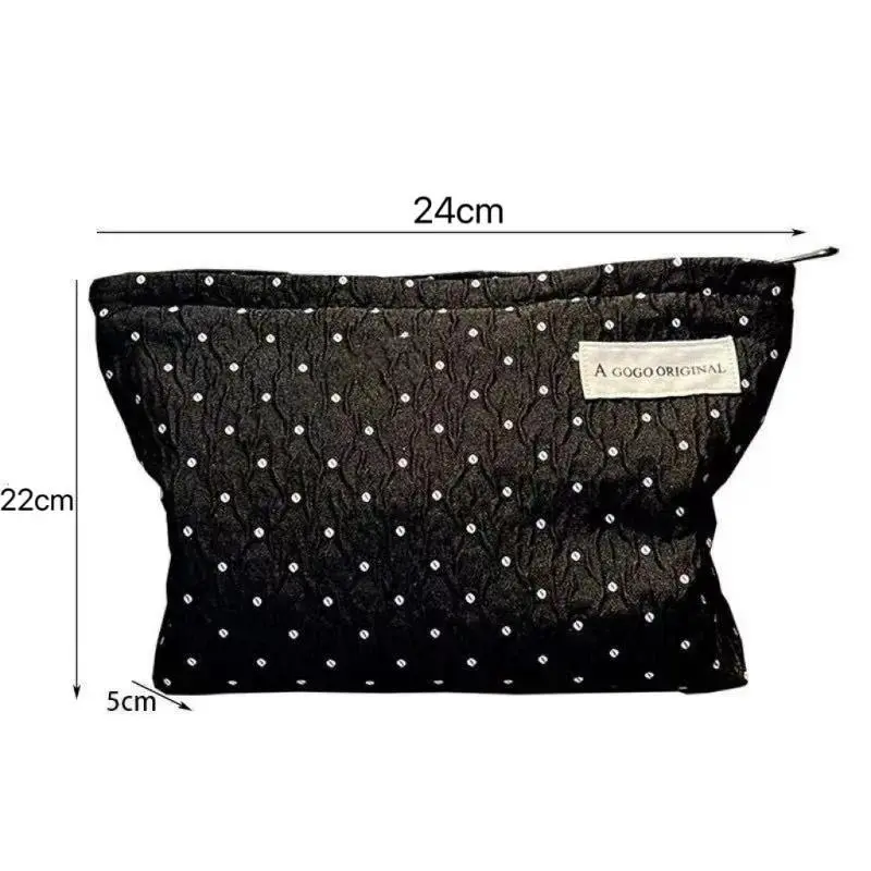 Kawaii Miffy Cosmetic Pouch Large Capacity Travel Skincare Bag Cute Sweet Black Premium Toiletry Organizer for Portable Handheld