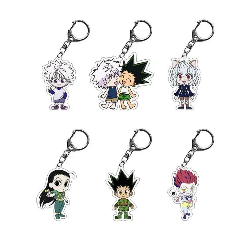 Hunter Llavero Anime Gon Freecss Killua Zoldyck Hisoka Chrollo Lucilfer Acrylic Figure Keychain Fans Birthday Gifts 6cm