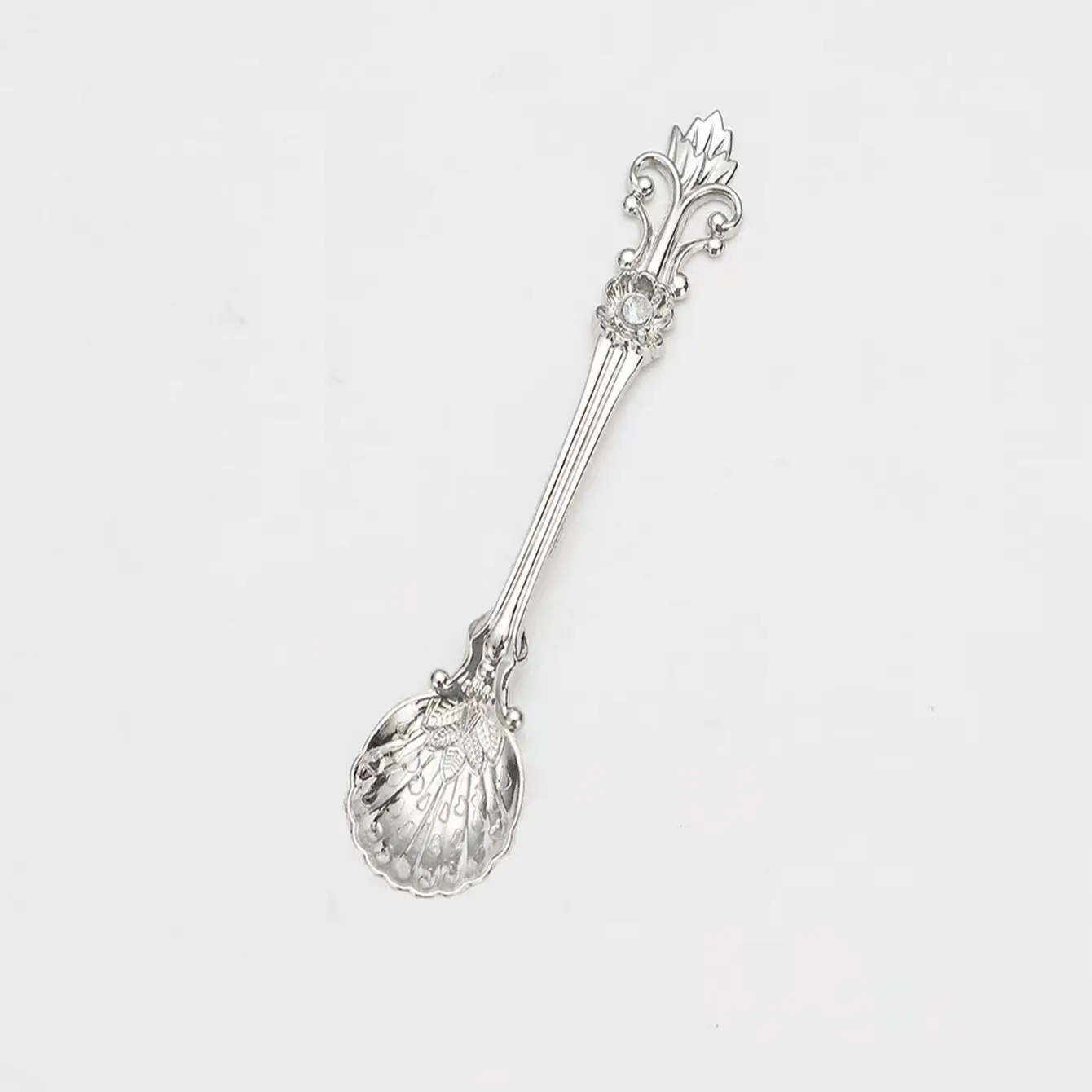 5pcs Vintage Spoon, Stainless Steel Small Spoon, Premium Coffee Spoon, Dessert Spoon, European Style Carved Stirring Spoon, High Aesthetic Tableware