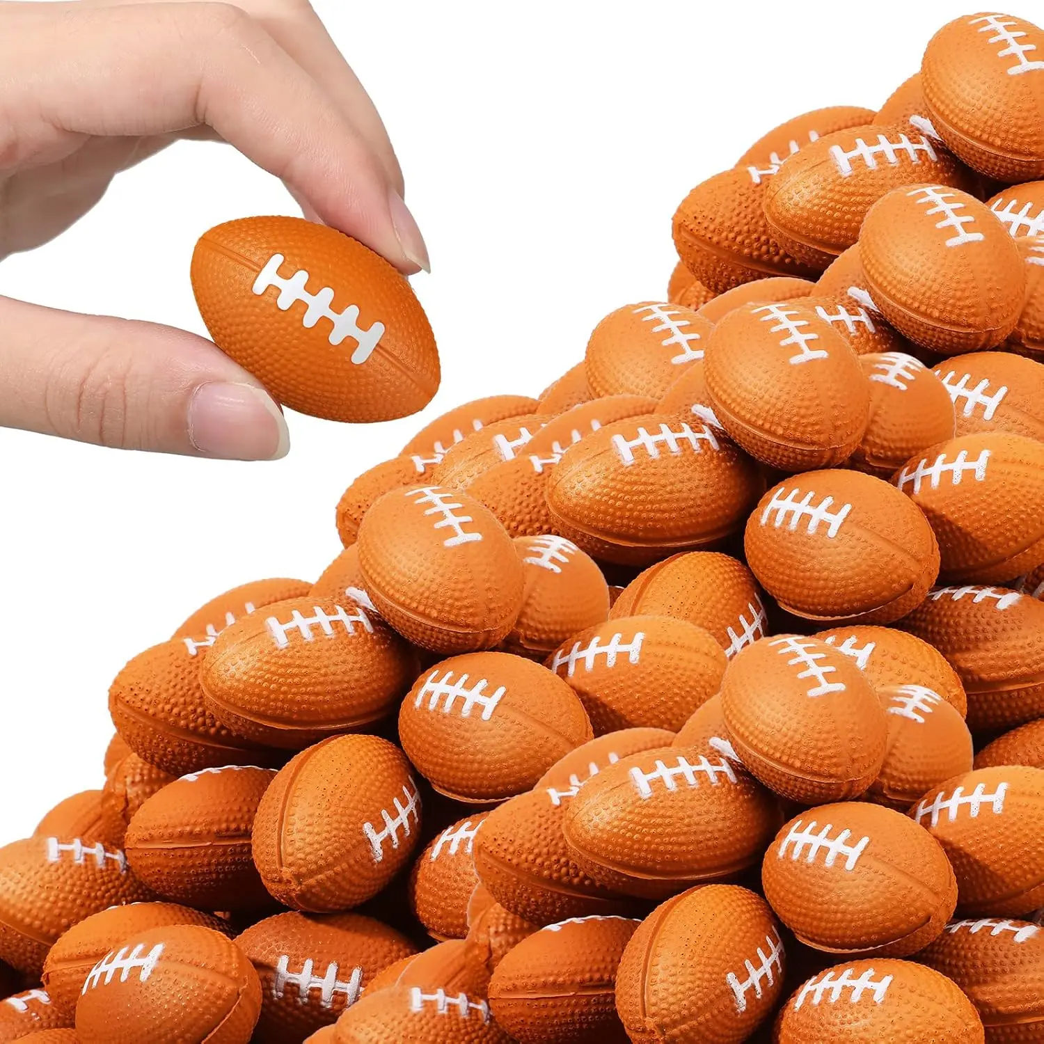 Civaner 200 Packs Mini Football Bulk Sports Stress Ball Mini Foam Footballs Stress Ball Bulk Toy for Party Favor School Carnival Reward Party Supplies(Brown,1.57 Inch)