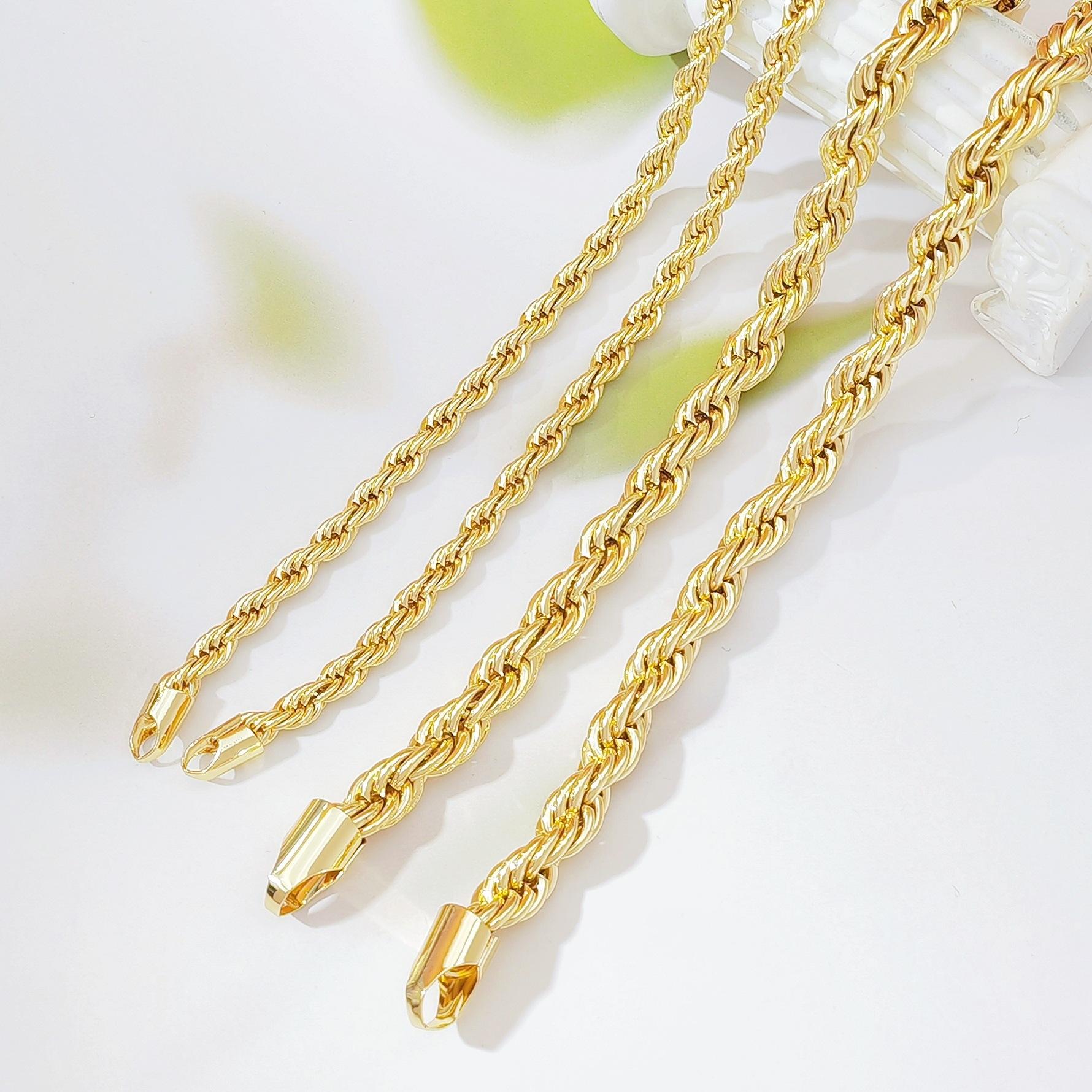 Gold Plated Twisted Rope Chain Bracelet for Women & Men, Punk Edgy Street Style Jewelry, Minimalist Bold Design with High-End Luxury Feel, Trendy Statement Bracelet for Daily Wear & Parties