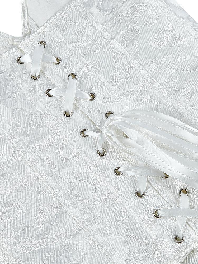 Corset Bone Clothing Steel Boned Court Corset Laced Waist Cincher Vintage Shapewear Abdominal Belt Tight Binding