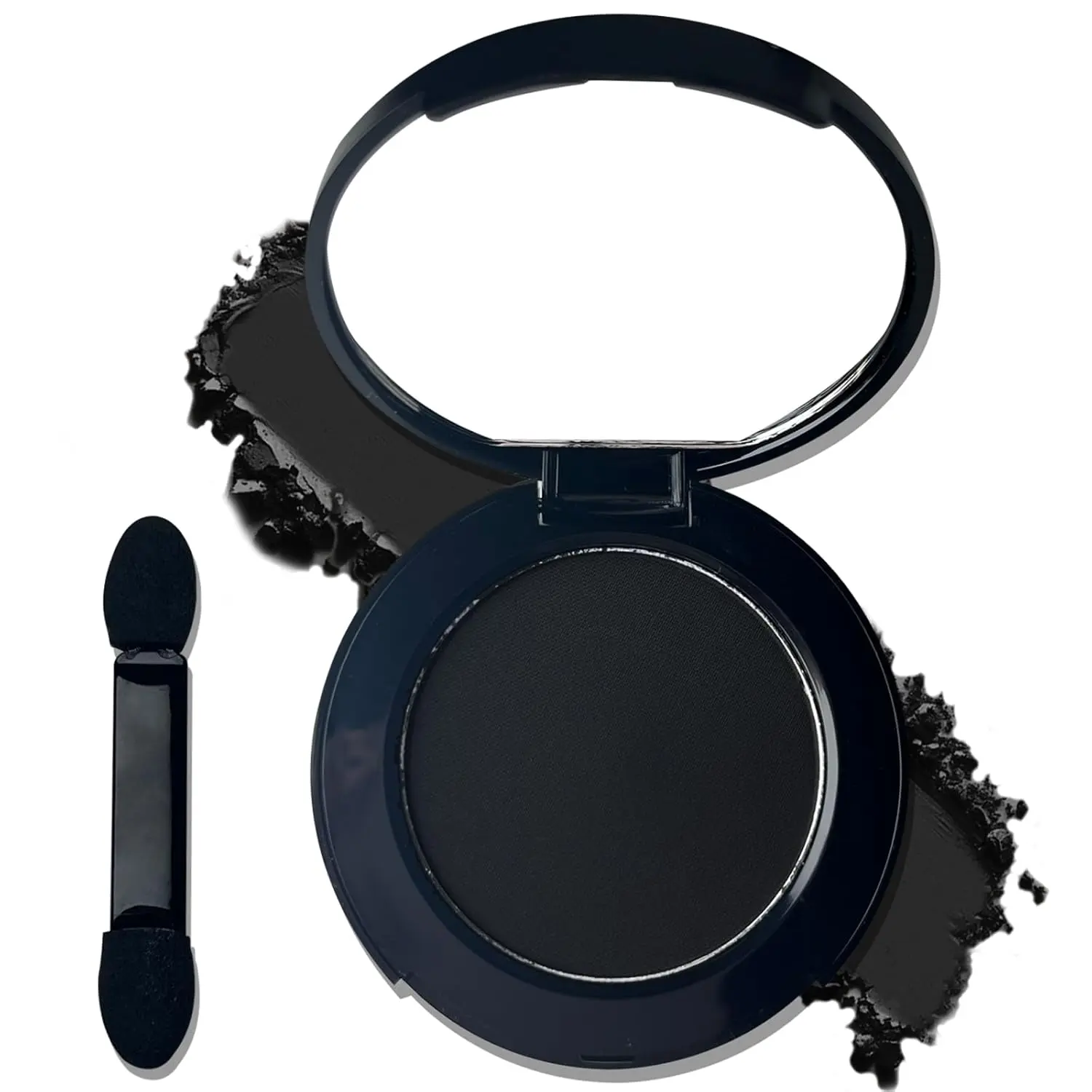 Women's Matte Brown & Black Pressed Powder Eyeshadow with Mirror - High Pigment, Long-Wear, Waterproof for Halloween Makeup, Black Eyeshadow
