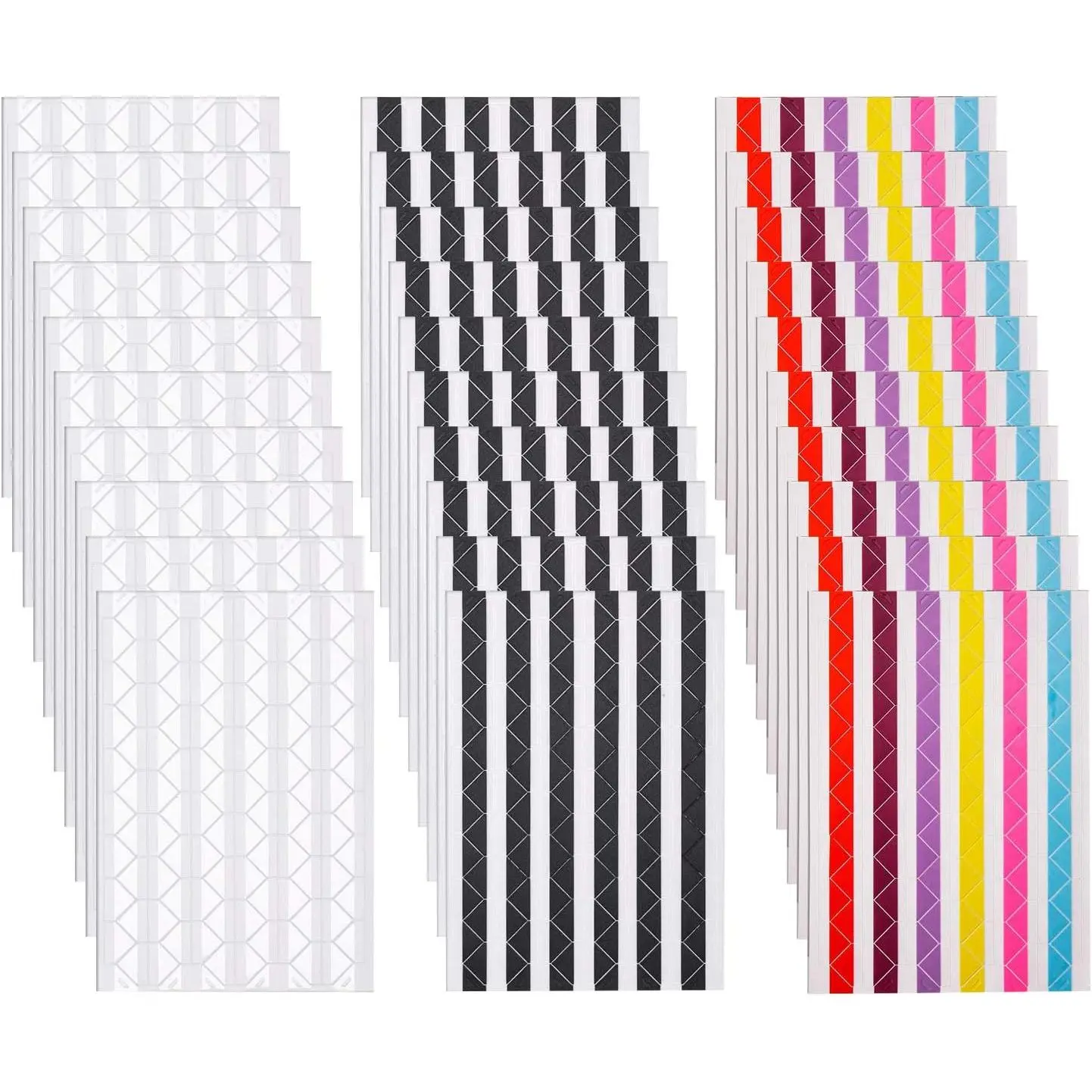3060 count Photo Corner Stickers Self Adhesive Picture Corners for Scrapbooking, Photo Album (Black, Clear and Multicolored)