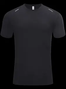 Quick-Dry Round Neck T-Shirt, Casual Sports Running Wear, Moisture-Wicking Short Sleeve, Ideal for Morning Runs and Marathons