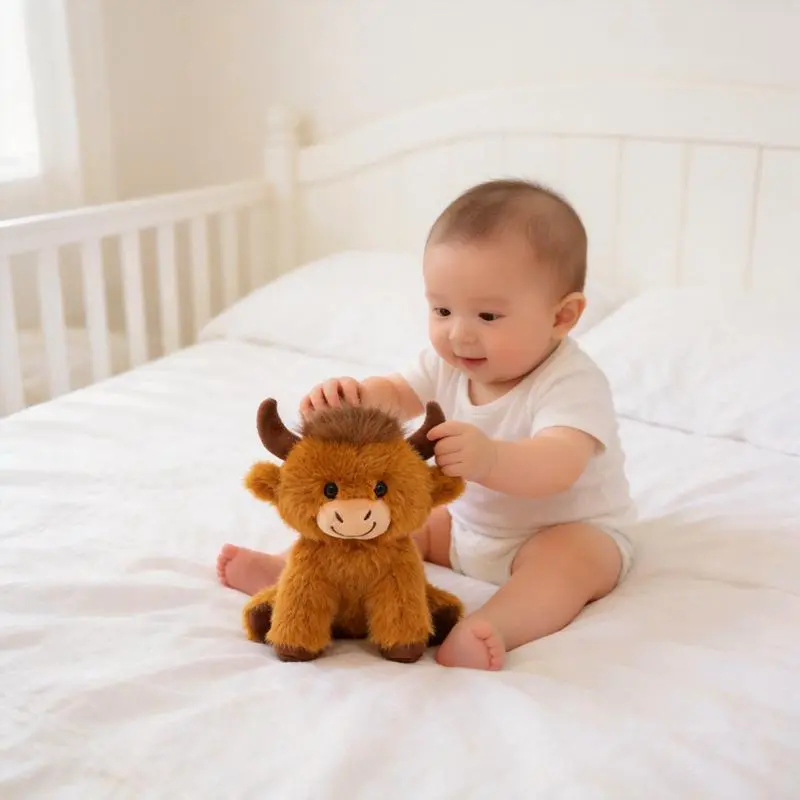 Nice 1pc 25cm Kawaii Phd Highland Cattle Plush Toy Graduation Gift Cute Highland Cow Animal Plush For Graduates Perfect Gift