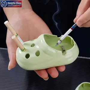 Plastic Hole-Shoe Shaped Ashtray - Minimalist Compact Waterproof Durable Decorative Holder, Lightweight Portable Smoker Accessory, Home Office Desk Decoration, DIY Bag Accessory Gift