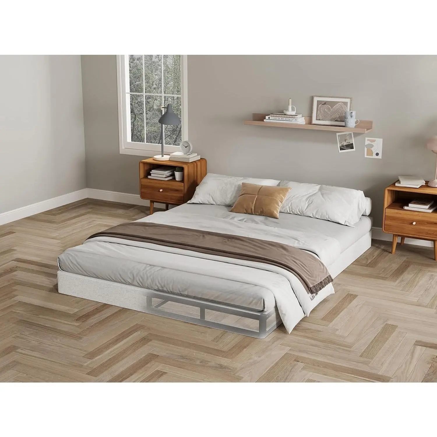 Full Size Box Spring 5 Inch Low Profile, Heavy Duty Metal Mattress Foundation with Fabric Cover – Easy Assembly, Non-Slip, Noise Free