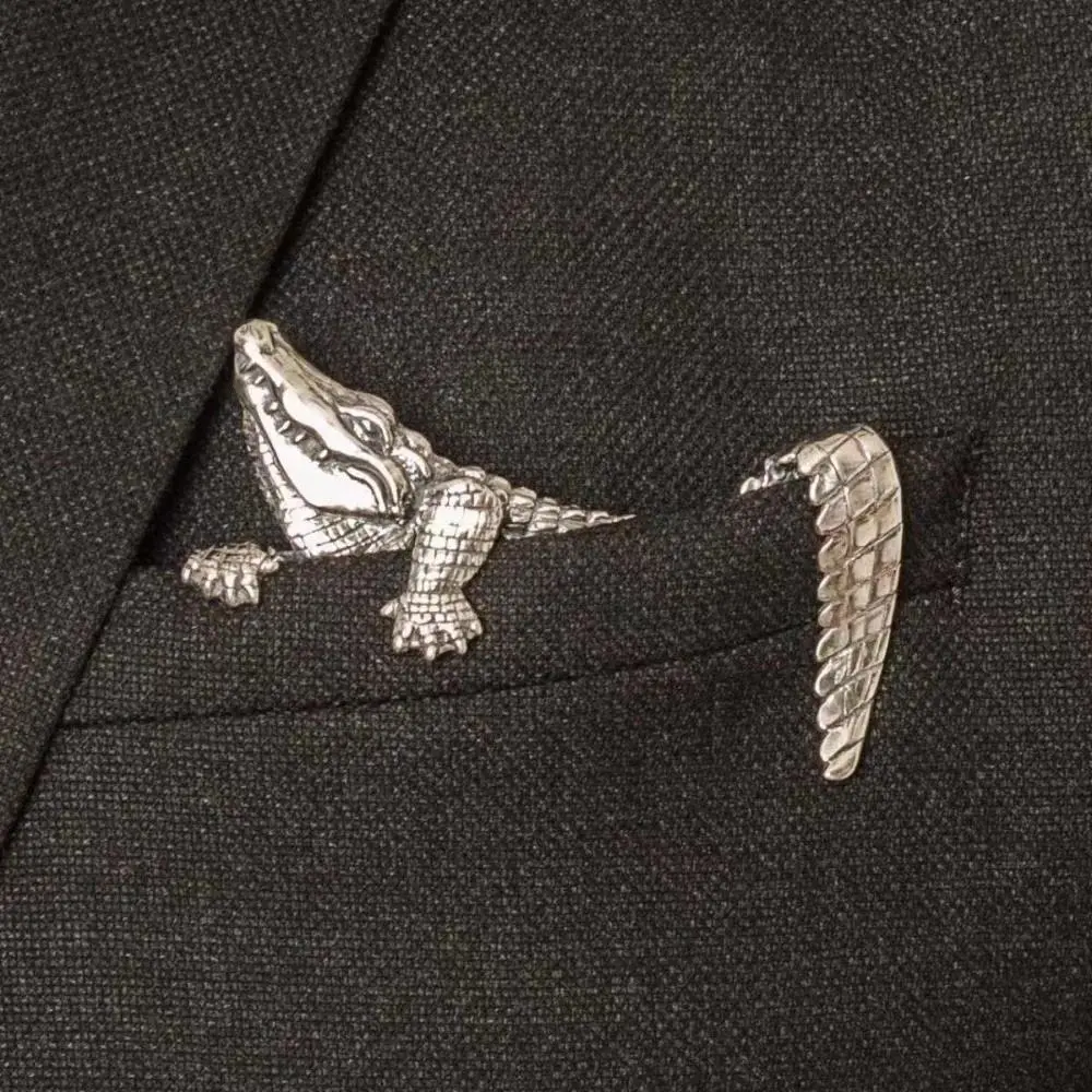 Exquisite Creative Crocodile Tiger Octopus Animal Brooches for Men Women Tradition Retro Gentleman Suit Coat Neckline Jewelry