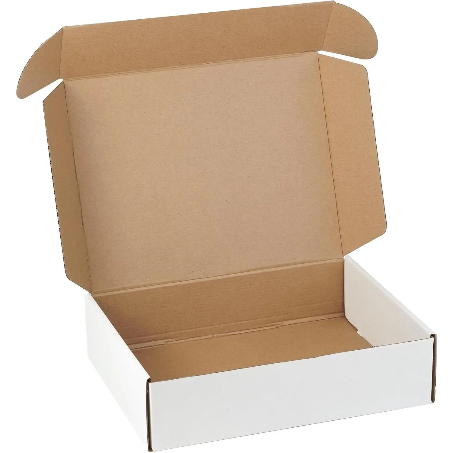 12"x9"x3" Shipping Boxes Set of 5, White Corrugated Cardboard Box Literature Mailer